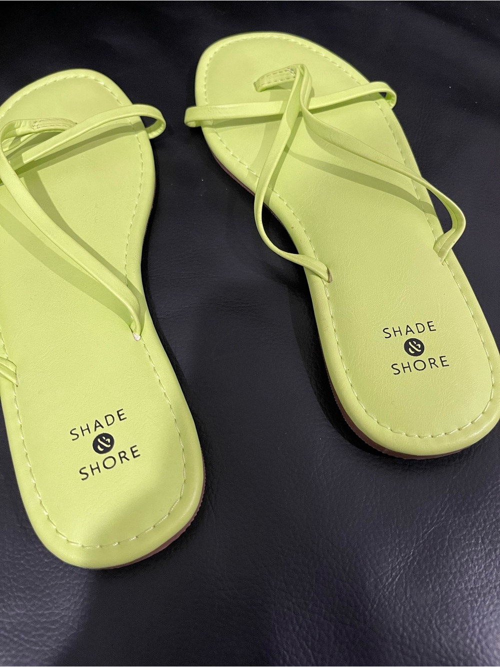 Shade & Shore Lime Green MacKenzie Skinny Strap Sandals